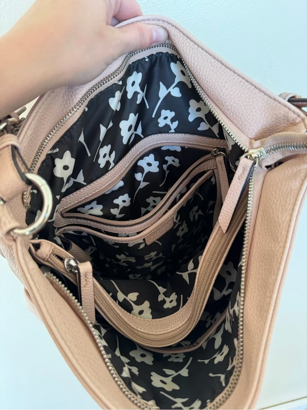 JENNA KATOR Collection Blush Pink Hobo Shoulder Bag Purse